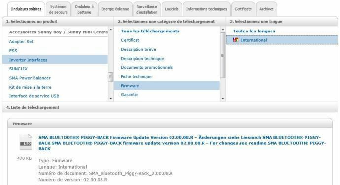 Télécharger le fichier de mise à jour