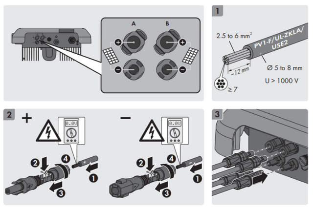 Si l’installation solaire n’a pas besoin des deux strings, obturez les connecteurs des deux strings inutilisés avec les obturateurs fournis.
