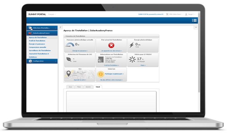 Sunny Portal programmation