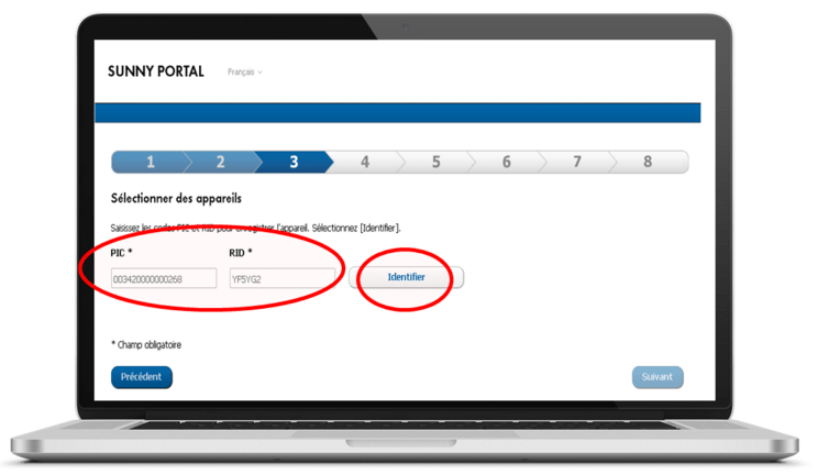 Identifiant de l‘onduleur - Sunny Portal