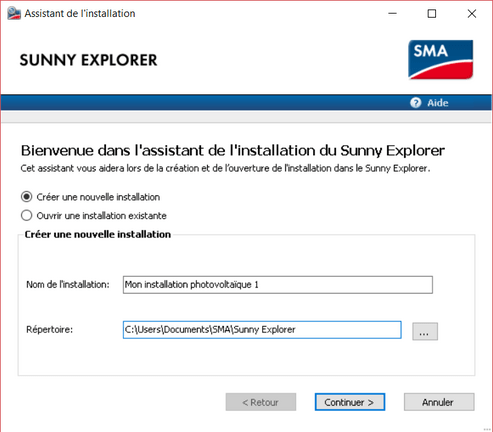 Sunny Explorer : Connexion avec l'onduleur