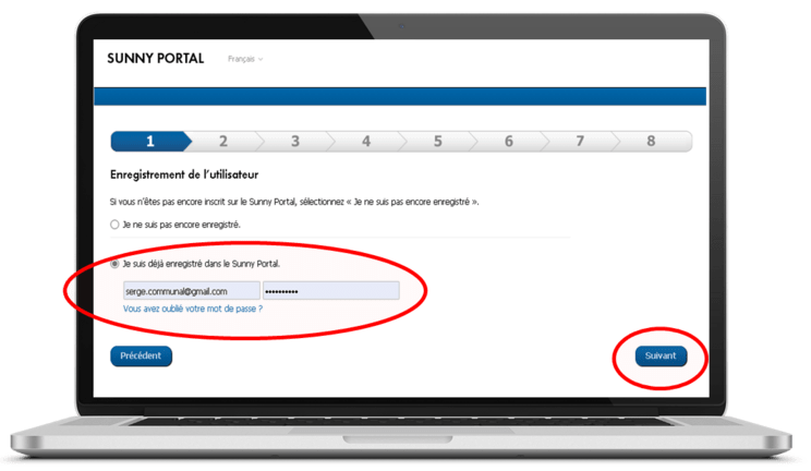 Identifiant installateur - Sunny Portal