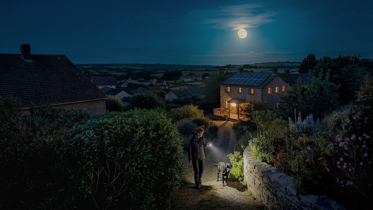 Maison équipée d'une installation solaire de nuit avec solution énergétique SMA