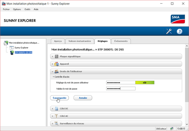 Sunny Explorer : définir un nouveau mot de passe plus sûr