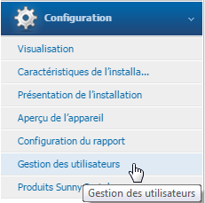 Configuration Gestion des utilisateurs